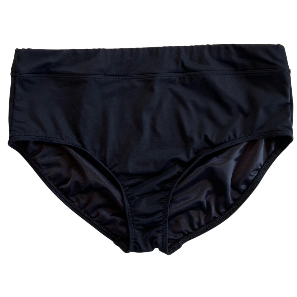 Lands' End Black High Waisted Swim Bikini Bottoms Size 16